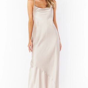 Elegant Champagne Satin Gown